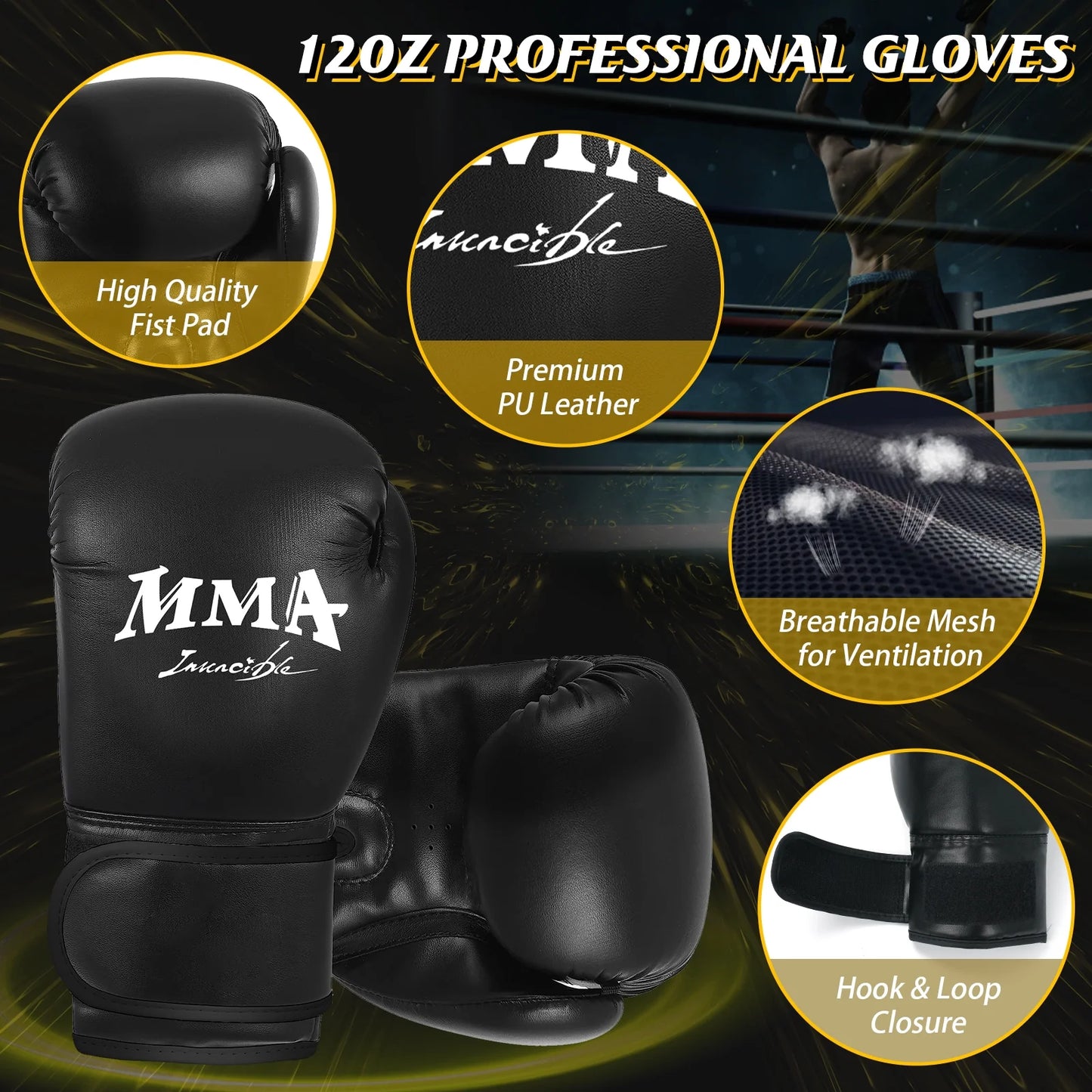 Freestanding Heavy Bag for Adults - Inflatable Kickboxing and Boxing Training Equipment