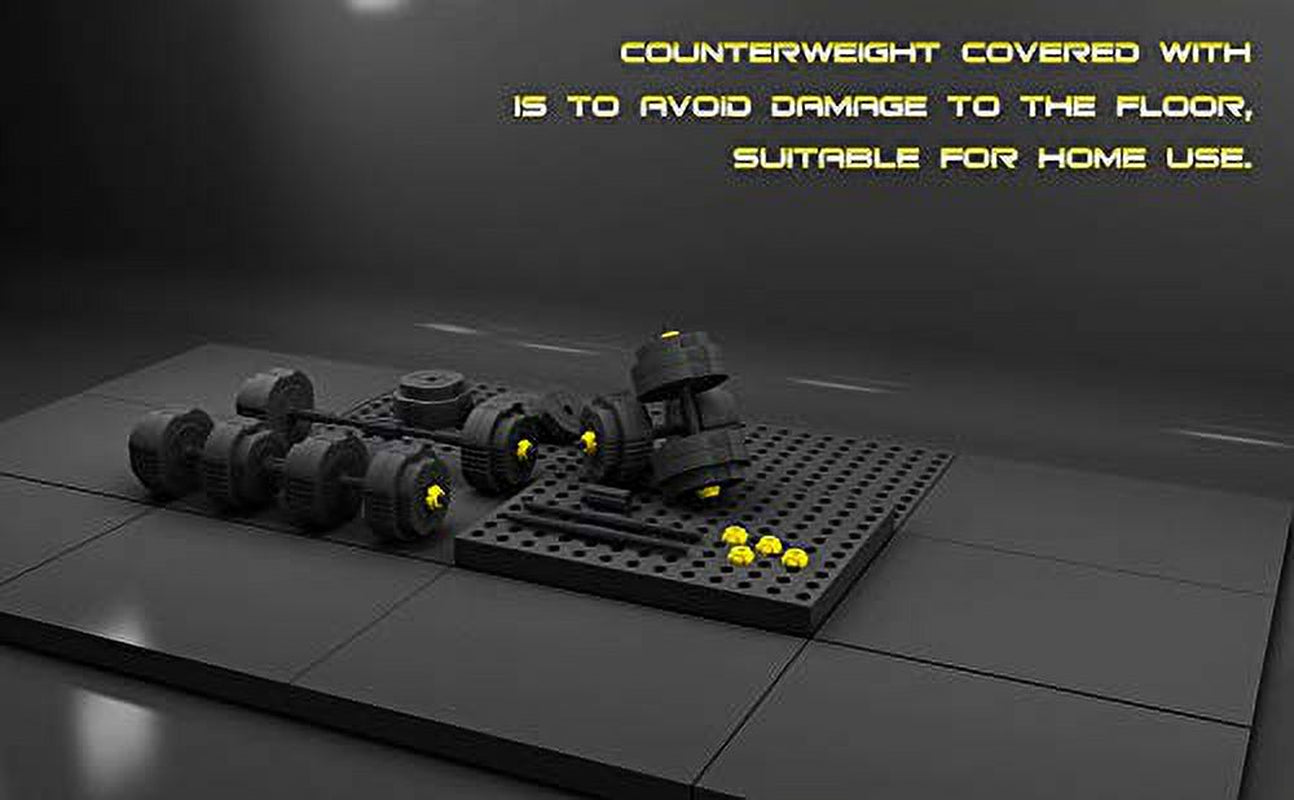 55 Lbs Adjustable Dumbbell Weight Set with Connecting Rod - Black & Yellow